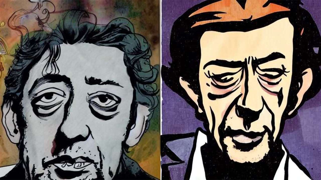 A drawing of Serge Gainsbourg